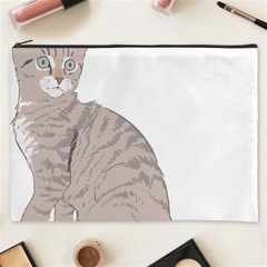 Kitten Cat Drawing Line Art Line Cosmetic Bag (xxxl)  by Sapixe