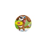 Dog Character Animal Flower Cute 1  Mini Magnets Front