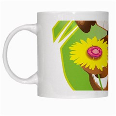 Dog Character Animal Flower Cute White Mugs by Sapixe