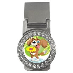 Dog Character Animal Flower Cute Money Clips (cz)  by Sapixe