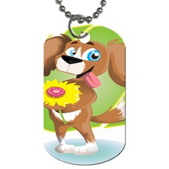 Dog Character Animal Flower Cute Dog Tag (one Side) by Sapixe