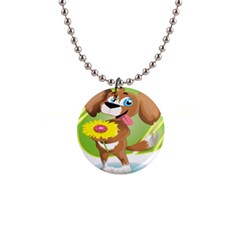 Dog Character Animal Flower Cute Button Necklaces by Sapixe