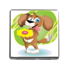 Dog Character Animal Flower Cute Memory Card Reader (square) by Sapixe