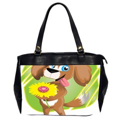 Dog Character Animal Flower Cute Office Handbags (2 Sides)  by Sapixe