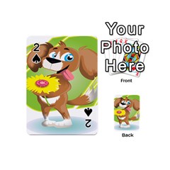 Dog Character Animal Flower Cute Playing Cards 54 (mini)  by Sapixe