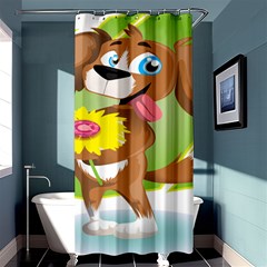 Dog Character Animal Flower Cute Shower Curtain 36  X 72  (stall)  by Sapixe