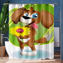 Dog Character Animal Flower Cute Shower Curtain 60  X 72  (medium)  by Sapixe