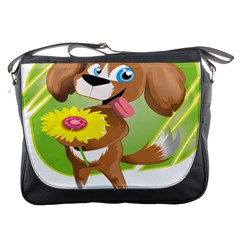 Dog Character Animal Flower Cute Messenger Bags by Sapixe