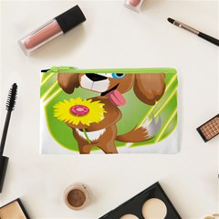 Dog Character Animal Flower Cute Cosmetic Bag (xs) by Sapixe