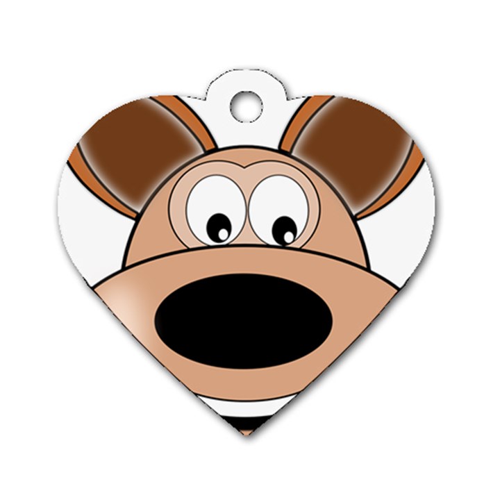 Doh Puppy Happy Pet Hound Animal Dog Tag Heart (One Side)