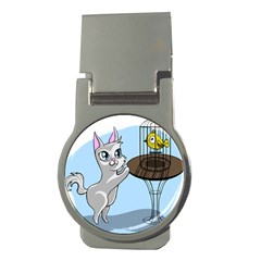 Cat Bird Cage Hunt Hunting Pet Money Clips (round)  by Sapixe