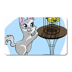 Cat Bird Cage Hunt Hunting Pet Magnet (rectangular) by Sapixe