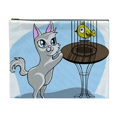 Cat Bird Cage Hunt Hunting Pet Cosmetic Bag (xl) by Sapixe