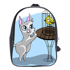 Cat Bird Cage Hunt Hunting Pet School Bag (large) by Sapixe