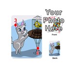 Cat Bird Cage Hunt Hunting Pet Playing Cards 54 (Mini)  Front - Diamond3