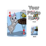 Cat Bird Cage Hunt Hunting Pet Playing Cards 54 (Mini)  Front - Diamond4