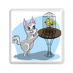 Cat Bird Cage Hunt Hunting Pet Memory Card Reader (square)  by Sapixe