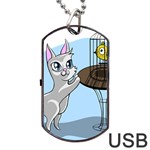 Cat Bird Cage Hunt Hunting Pet Dog Tag USB Flash (Two Sides) Front