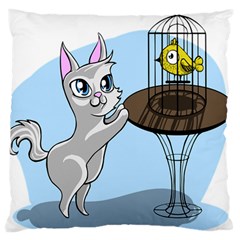 Cat Bird Cage Hunt Hunting Pet Standard Flano Cushion Case (one Side) by Sapixe