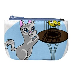 Cat Bird Cage Hunt Hunting Pet Large Coin Purse