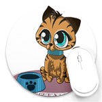 Kitty Cat Big Eyes Ears Animal Round Mousepads Front