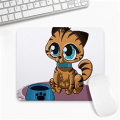 Kitty Cat Big Eyes Ears Animal Large Mousepads by Sapixe