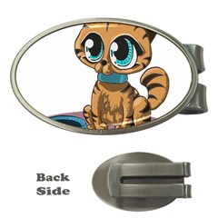 Kitty Cat Big Eyes Ears Animal Money Clips (oval) 