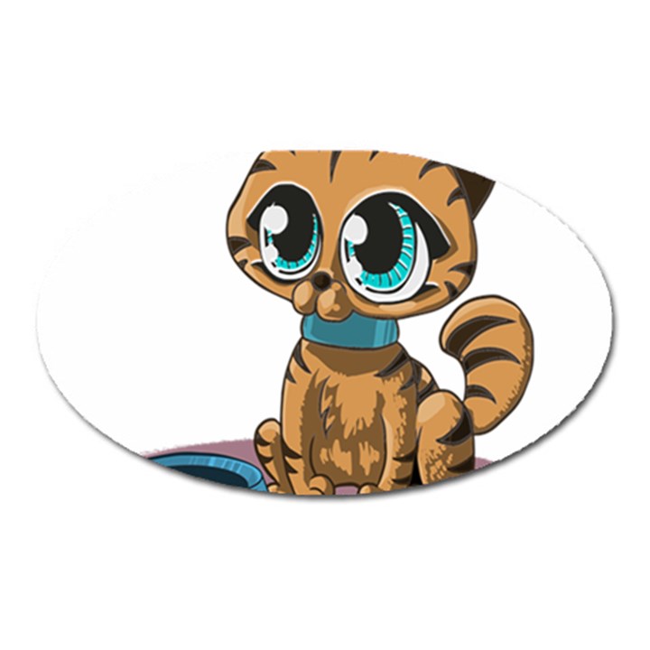 Kitty Cat Big Eyes Ears Animal Oval Magnet