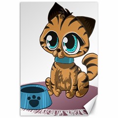 Kitty Cat Big Eyes Ears Animal Canvas 12  X 18   by Sapixe