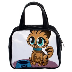 Kitty Cat Big Eyes Ears Animal Classic Handbags (2 Sides) by Sapixe