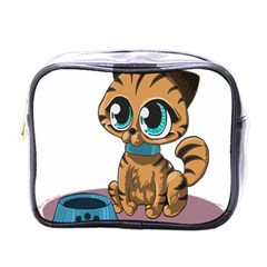 Kitty Cat Big Eyes Ears Animal Mini Toiletries Bags by Sapixe