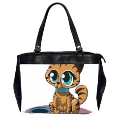 Kitty Cat Big Eyes Ears Animal Office Handbags (2 Sides)  by Sapixe