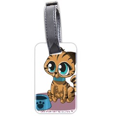 Kitty Cat Big Eyes Ears Animal Luggage Tags (two Sides) by Sapixe