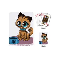 Kitty Cat Big Eyes Ears Animal Playing Cards (mini)  by Sapixe