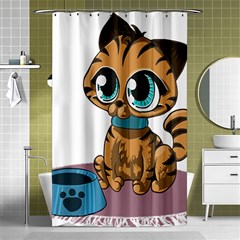 Kitty Cat Big Eyes Ears Animal Shower Curtain 48  X 72  (small)  by Sapixe