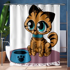 Kitty Cat Big Eyes Ears Animal Shower Curtain 60  X 72  (medium)  by Sapixe