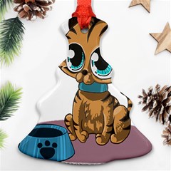 Kitty Cat Big Eyes Ears Animal Christmas Tree Ornament (two Sides) by Sapixe