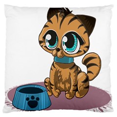 Kitty Cat Big Eyes Ears Animal Large Cushion Case (one Side) by Sapixe