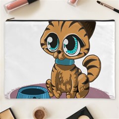 Kitty Cat Big Eyes Ears Animal Cosmetic Bag (xxxl)  by Sapixe