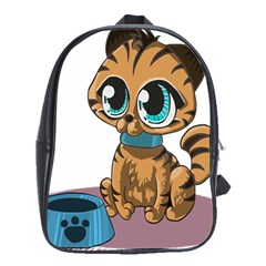 Kitty Cat Big Eyes Ears Animal School Bag (xl) by Sapixe