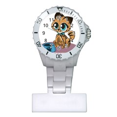 Kitty Cat Big Eyes Ears Animal Plastic Nurses Watch by Sapixe