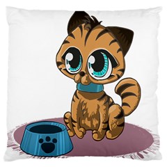 Kitty Cat Big Eyes Ears Animal Standard Flano Cushion Case (two Sides) by Sapixe