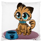 Kitty Cat Big Eyes Ears Animal Standard Flano Cushion Case (Two Sides) Front