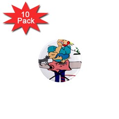 Housewife Multitasking Woman 1  Mini Magnet (10 Pack)  by Sapixe