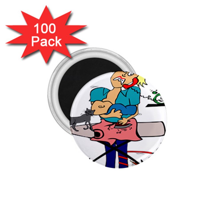 Housewife Multitasking Woman 1.75  Magnets (100 pack) 