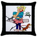 Housewife Multitasking Woman Throw Pillow Case (Black) Front