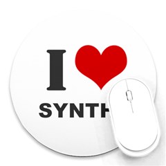 I Love Synths Mouse Pad (round)