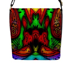 Faces Flap Messenger Bag (L) 