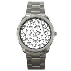 Tropical Pattern Sport Metal Watch by Valentinaart