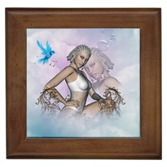 Fairy In The Sky With Fantasy Bird Framed Tiles by FantasyWorld7